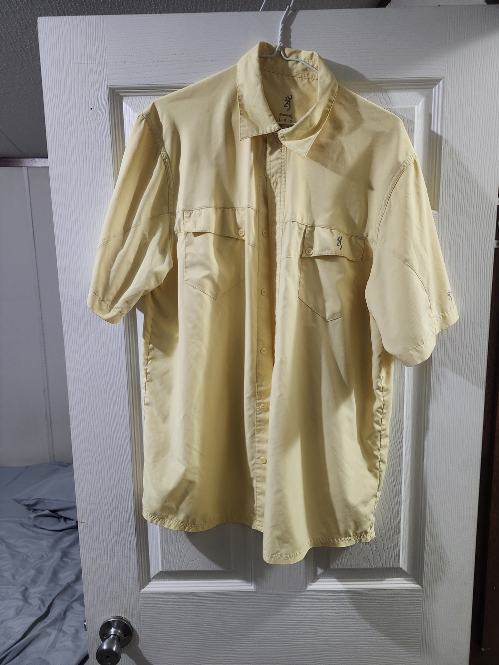 Browning Men's Short-Sleeve Button-Up Shirt - Pale Yellow